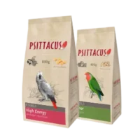 Alimento para aves Psittacus, comida para loros y agapornis, pienso de alta energía y fórmula especializada para aves exóticas.