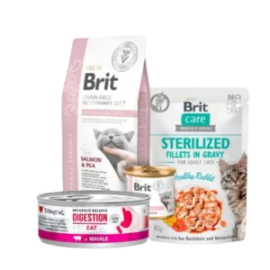 Dietas veterinarias húmedas para gato, comida especial para gatos con necesidades médicas, alimento húmedo para gato esterilizado, con problemas digestivos o alérgicos.