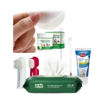 Kit de higiene dental, ocular y auditiva para gatos con toallitas, cepillos, gel dental y discos limpiadores. Limpieza de dientes, ojos y oídos para gato.