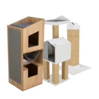 Rascadores para gato, torres y muebles con postes para que los gatos afilen sus uñas.