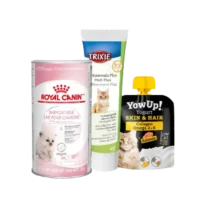 Suplementos para gato: leche maternizada, malta y complemento nutricional para piel y pelo. Vitaminas y apoyo alimenticio para gatos.