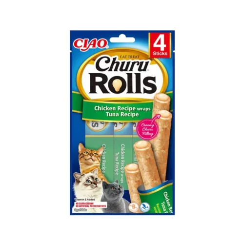 Churu Cat Rolls Pollo con Atún 4 unidades snack gatos
