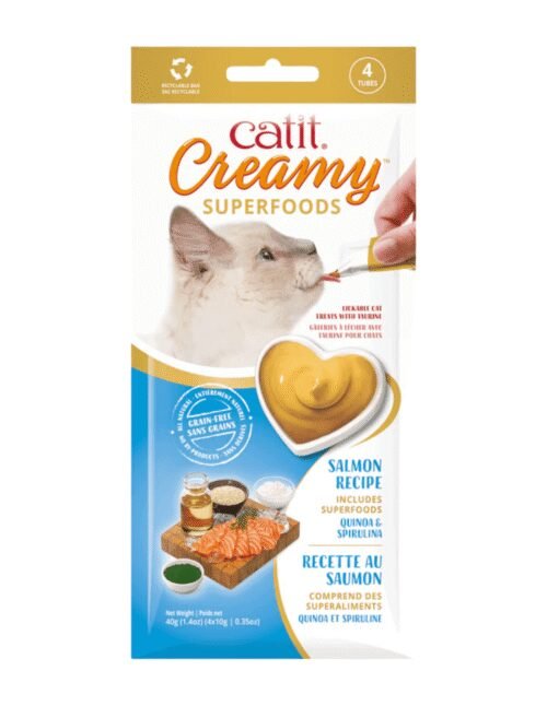 Catit Creamy Snack de Salmón con Quinoa y Espirulina