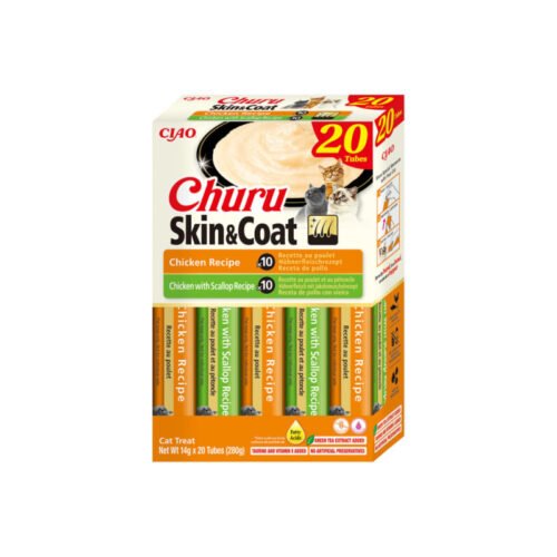 ciao-snack-gato-adulto-pack-frontal10c75uI8.69file.jpeg Churu Cat Skin&Coat Variedades de Pollo