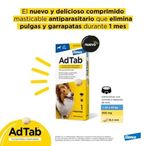 elanco-adtab-comprimido-antipulgas-perros-cachorro-antiparasitario-1-mesfile.jpg Elanco Adtab Comprimidos Masticables Para Perros 22-45 Kg