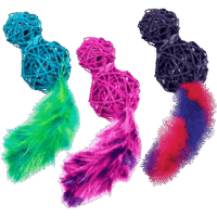 Kong Wubba Wicker juguete con luz LED y plumas