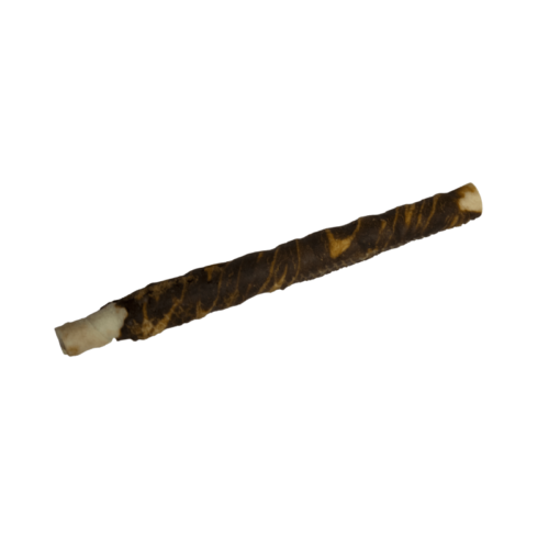 palito de pato para perro sobre fondo blanco