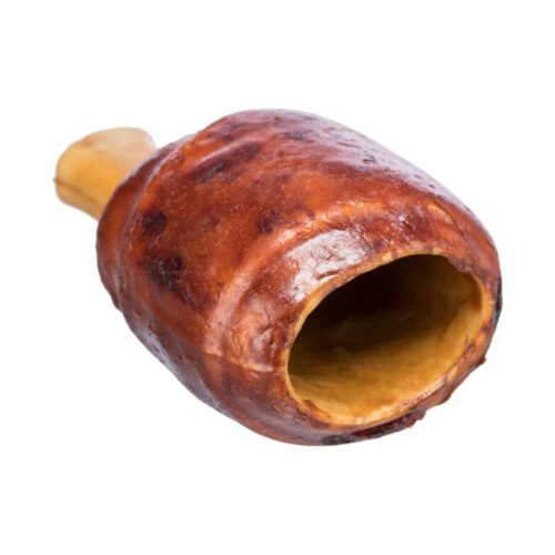 codillo de pollo masticable abierto por un extremo