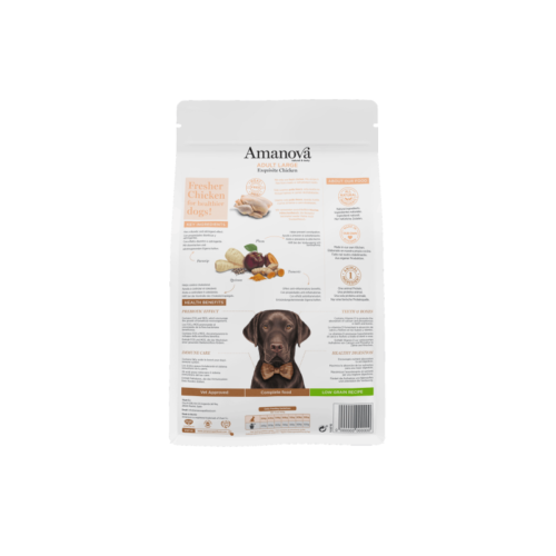 parte trasera del saco con información nutricional