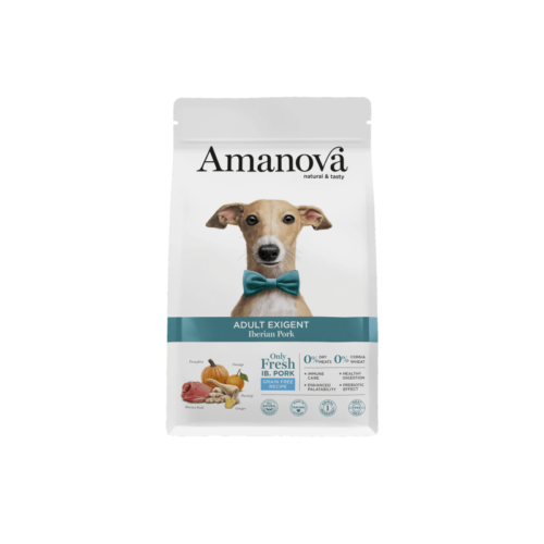 Pack frontal del producto Amanova Adult Exigent Iberian Pork