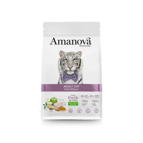 pack frontal del producto Amanova Adult Fish Delicacy