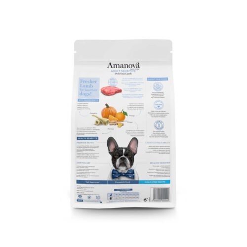 parte trasera del producto Amanova Adult Sensitive Delicious Lamb