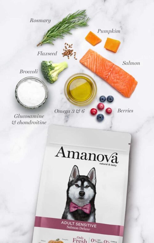 ingredientes principales pienso Amanova Adult Sensitive Salmon Deluxe