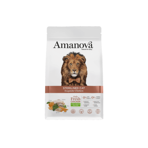 pack frontal del producto Amanova Sterilised Exquisite Chicken