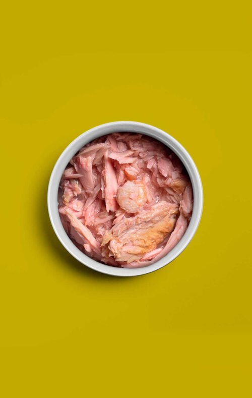filetes de atún y gambas Amanova servidos en cuenco