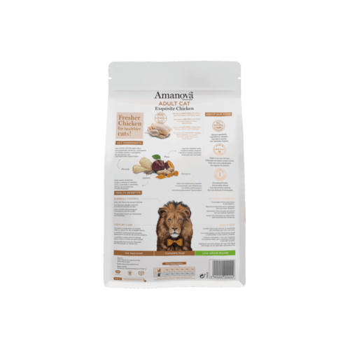 parte trasera del envase Amanova Adult Cat Exquisite Chicken