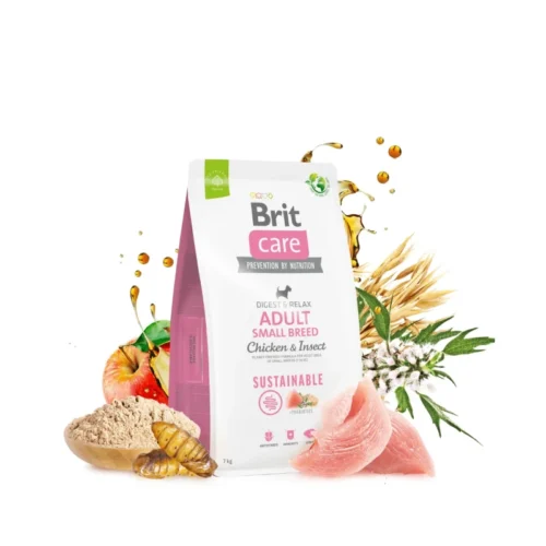 pack frontal de Brit Care Sostenible Adult Small Breed Pollo e Insecto