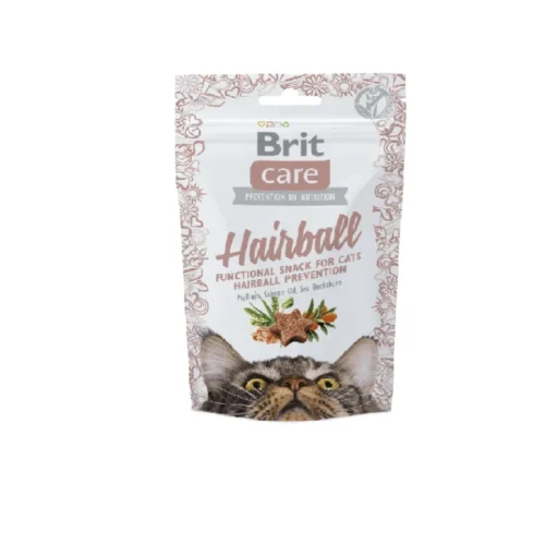 pack frontal del snack Brit Care Cat Snack Hairball 50g