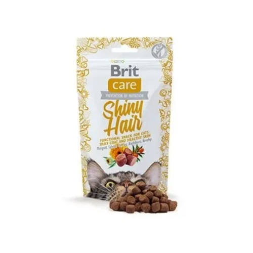 pack frontal del snack Brit Care Cat Snack Shiny Hair 50g