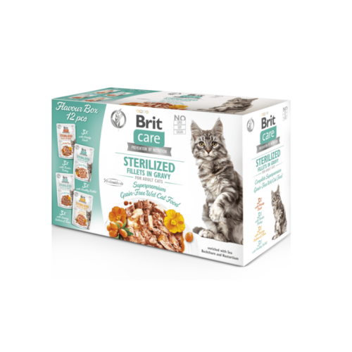 pack surtido brit care cat sterilized flavour box filetes en salsa