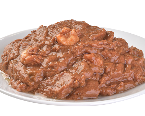 Vista del contenido del producto Brit Care Cat Sterilized Paté de Atún con Gambas