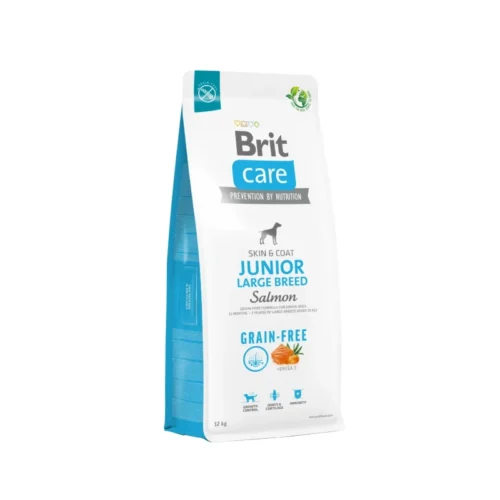 brit-care-grain-free-junior-large-salmon-perro-cachorro-grain-free-junior-large-salmon pack frontal del pienso brit care grain free junior large salmon