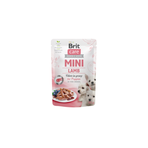 pack frontal brit care mini fillets in gravy cachorro cordero