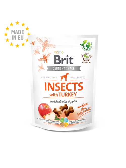 snack brit care crunchy cracker insectos con pavo y manzana