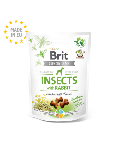 snack brit care crunchy cracker insectos con conejo y hinojo
