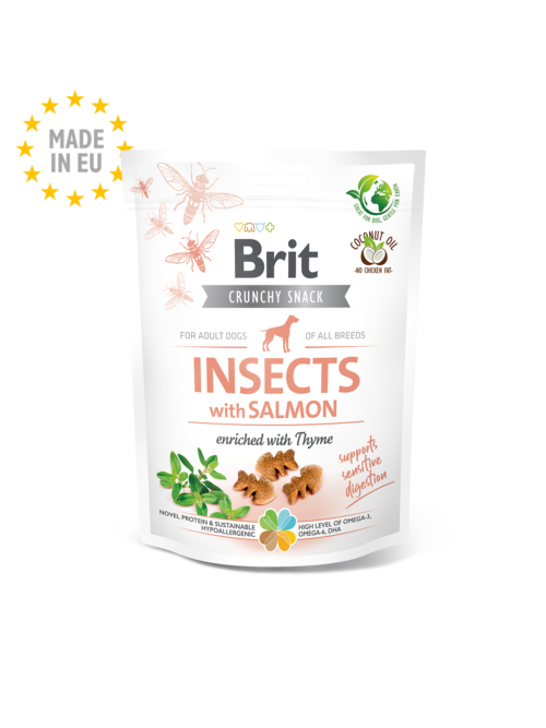 snack brit care crunchy cracker insectos con salmon y tomillo