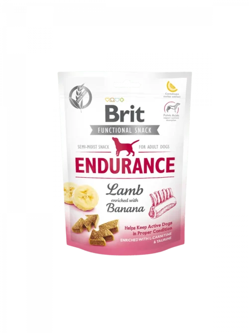 snack brit care functional endurance para perros con cordero y plátano