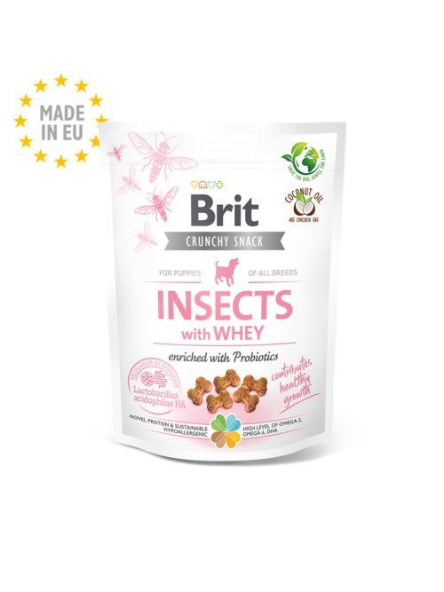 snack brit care crunchy cracker insectos con suero de leche y probióticos
