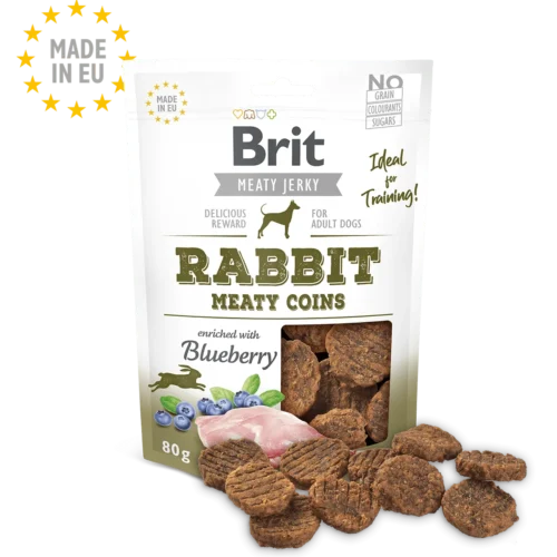 pack frontal Brit Care Jerky Snack Conejo Meaty Coins