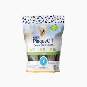 Bolsa de Fidelis Bones Veggie Salud Oral Perro con ilustración de perro dorado en portada