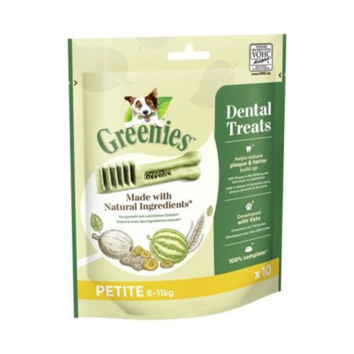 greenies-snacks-dentales-perros-170g Bolsa frontal de Greenies Snacks Dentales Para Perros 170 G