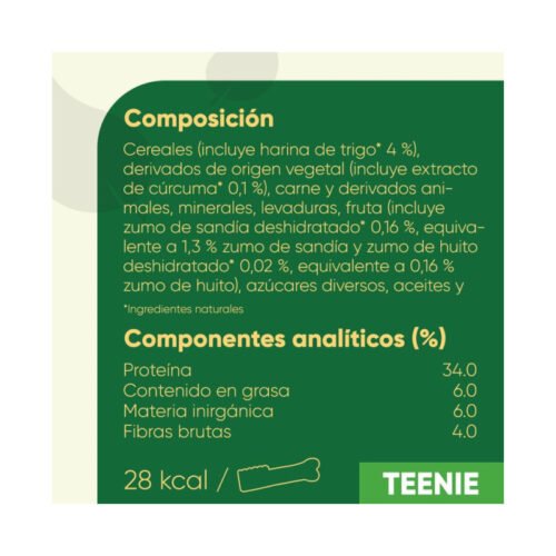 Composición analítica del snack Greenies