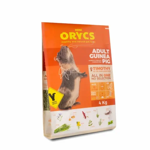 Orycs Alimento Para Cobaya Adulta Adult Guinea Pig en saco de 4 kg naranja
