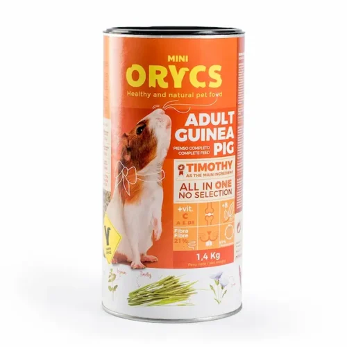 Orycs Alimento Para Cobaya Adulta Adult Guinea Pig en envase cilíndrico naranja