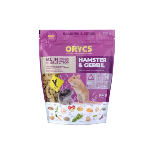 Orycs Alimento Completo Para Hámsters Y Jerbos en bolsa de 600 g morada