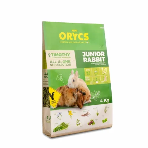 Orycs Alimento Para Conejo Baby, Enano Y Toy Junior Rabbit en saco de 4 kg verde