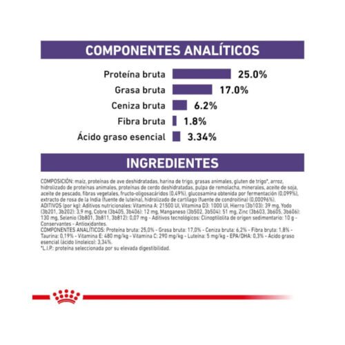 tabla de raciones royal canin adult large dog comida seca