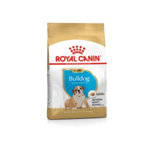 pack frontal del saco de pienso Royal Canin Bulldog Puppy