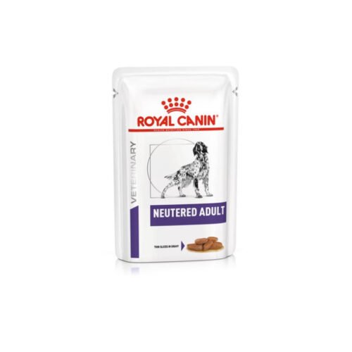 Royal Canin Neutered Adult Finas Láminas en Salsa pack frontal del alimento húmedo