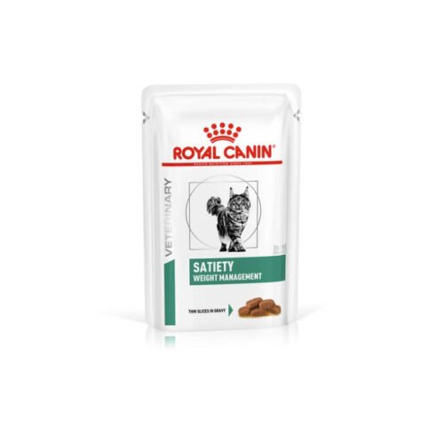 Royal Canin Satiety Weight Management Gato Finas Láminas En Salsa en pack frontal