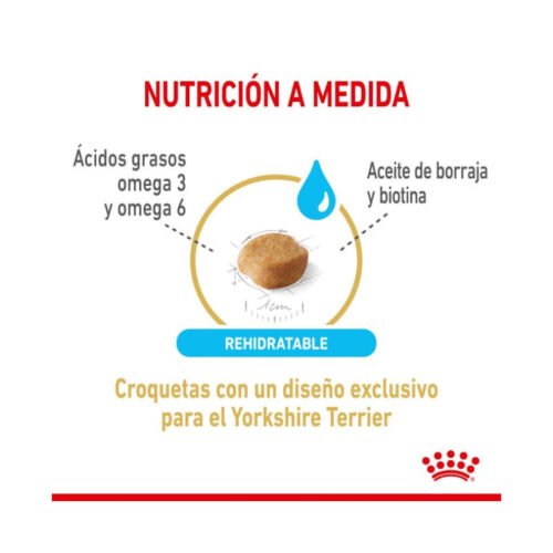 Imagen de la textura de las croquetas Royal Canin Yorkshire Terrier 8+