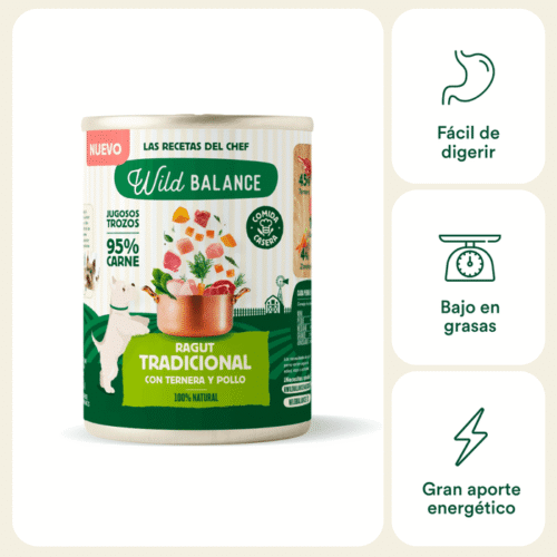 Beneficios del Ragut Tradicional Wild Balance para perros