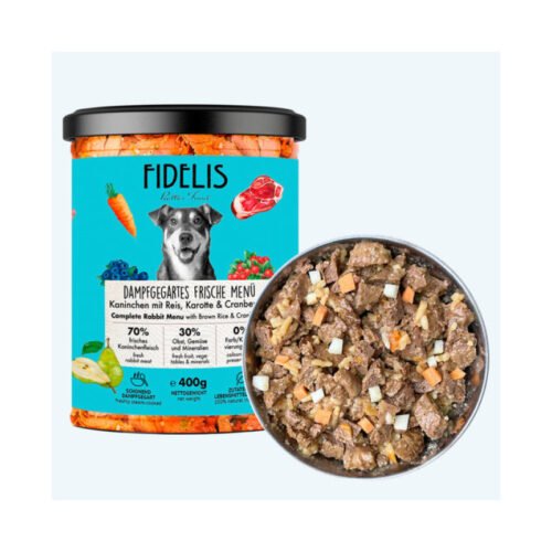 Fidelis Menú Fresco Conejo con Arroz Integral y Zanahoria 400g