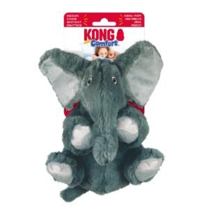 Juguete para perro KONG Comfort Kiddos Elephant Small de peluche suave con squeaker extraíble