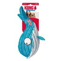 Juguete para perro KONG CuteSeas Whale Large en su empaque oficial con distintivo de sonido