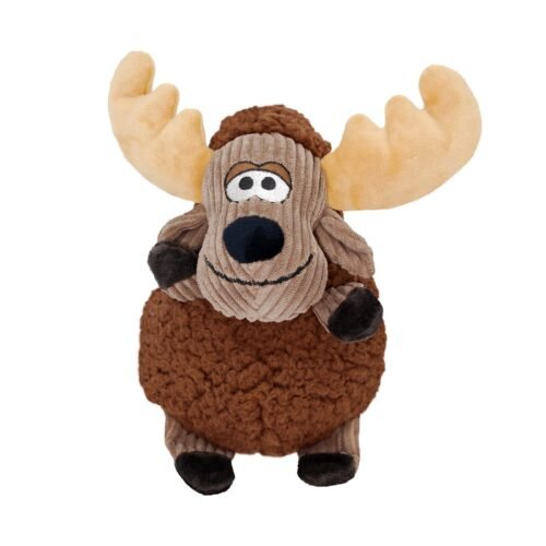 Juguete de peluche para perro KONG Sherps Floofs Moose Medium con textura de pana y borreguito